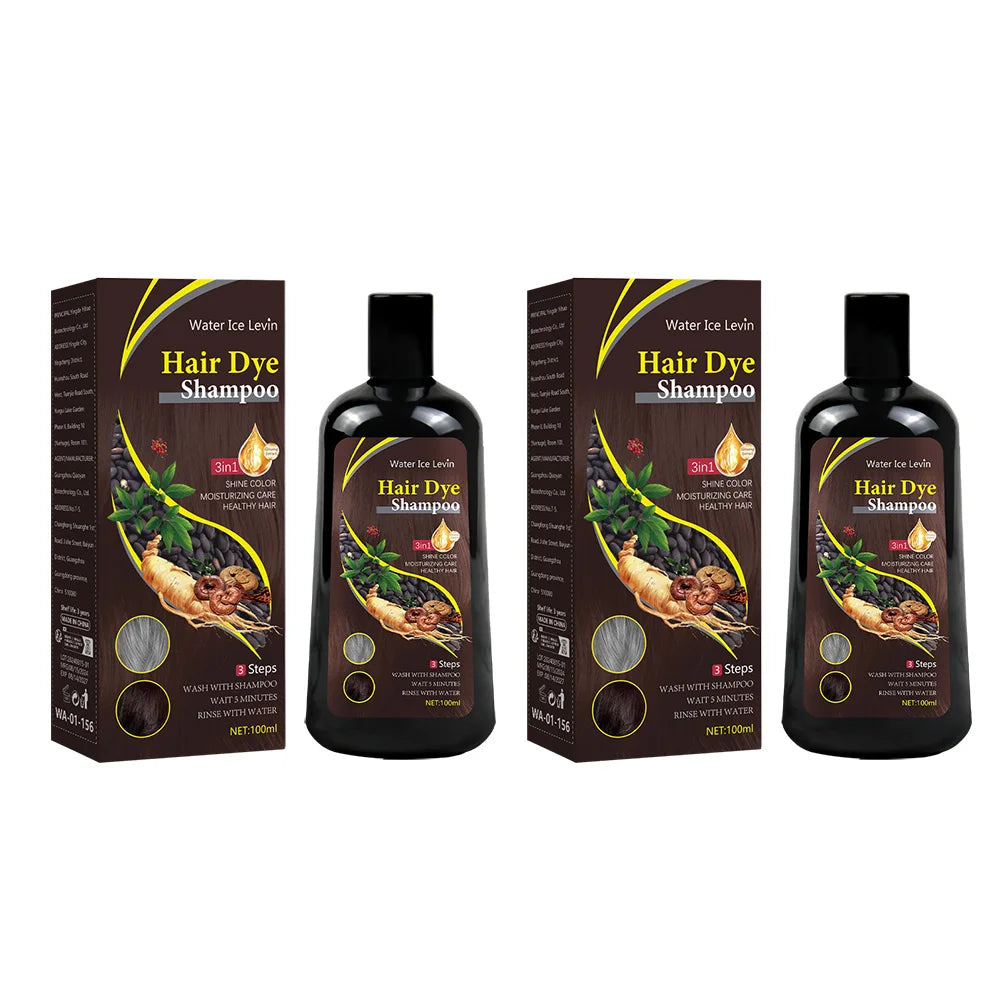 100ml 3-in-1 Hair Color Shampoo – Instant White to Brown