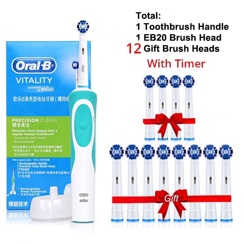 Oral B Electric Toothbrush Adult Rotation Clean Teeth Charging Tooth Brush 3D Whiten Teeth Oral Care Brush With Gift Brush Heads