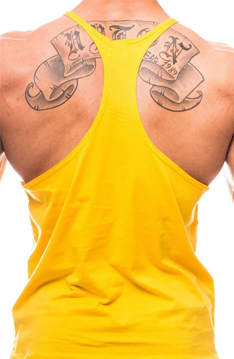 Men's Gym Y-Back Tank Top – Sleeveless Bodybuilding Vest