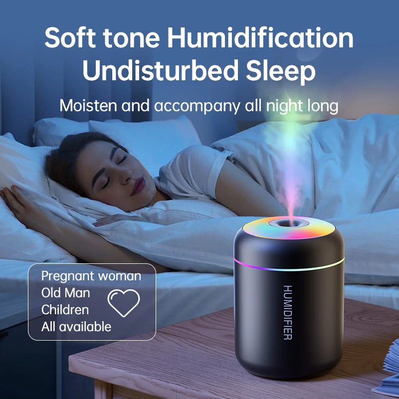 Mini MistMate™ USB Aroma Diffuser – 180ML Air Humidifier with LED Lights