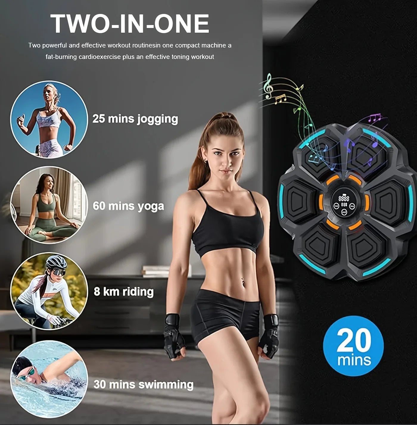 Smart Music Boxing Machine With Boxing Gloves Wall-Mounted Punching Trainer For Adults Kids Bluetooth-compatible Boxing Equipmen