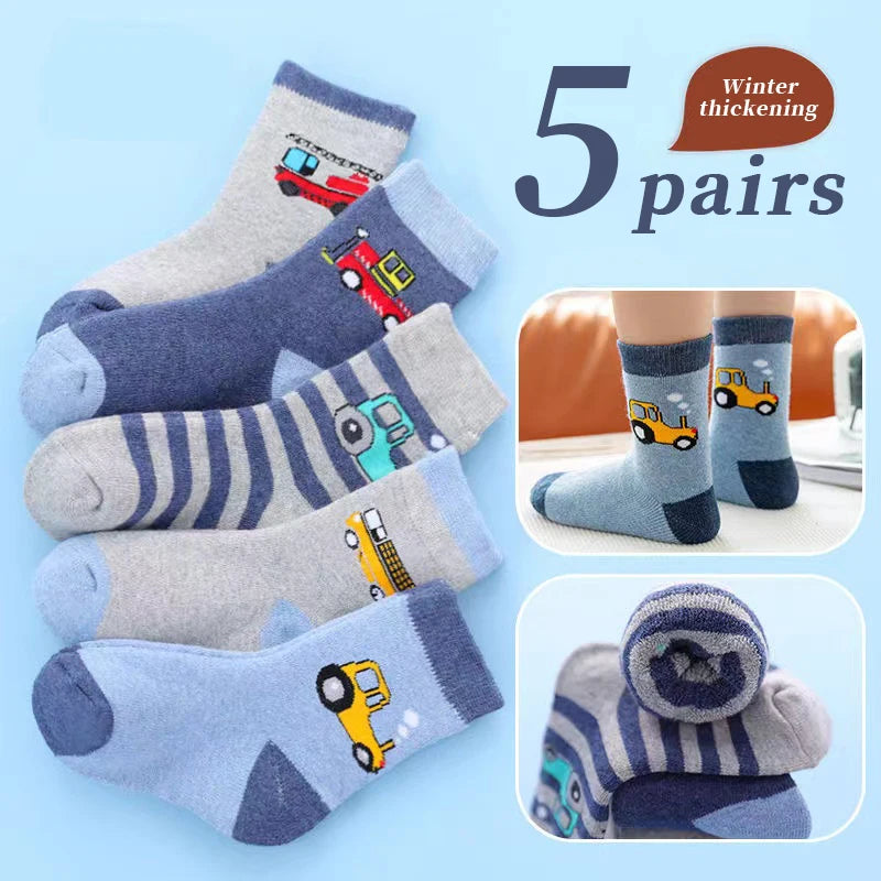 5 Pairs Terry Socks for Children: