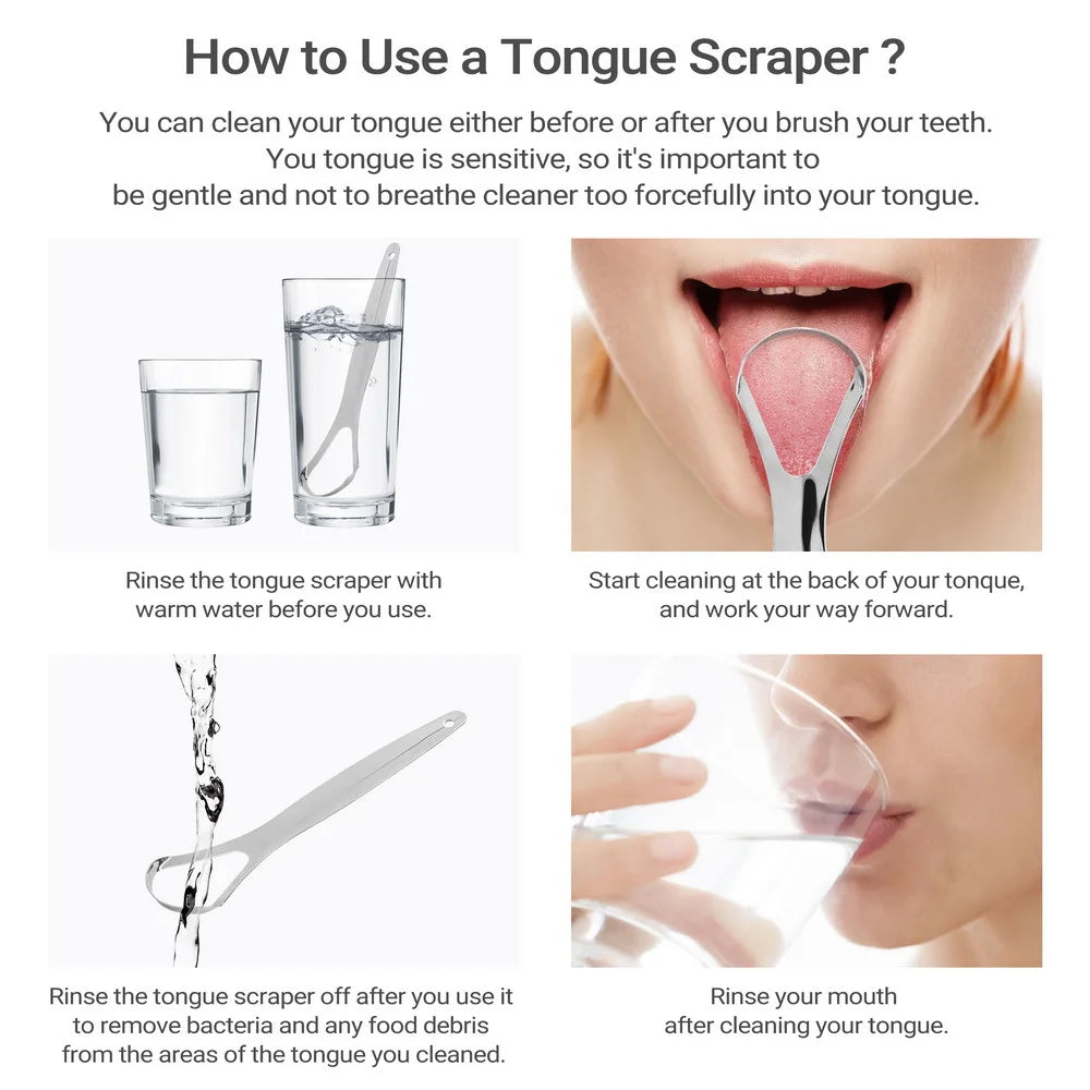 Stainless Steel Tongue Scraper – Fresh Breath Oral Hygiene Tool