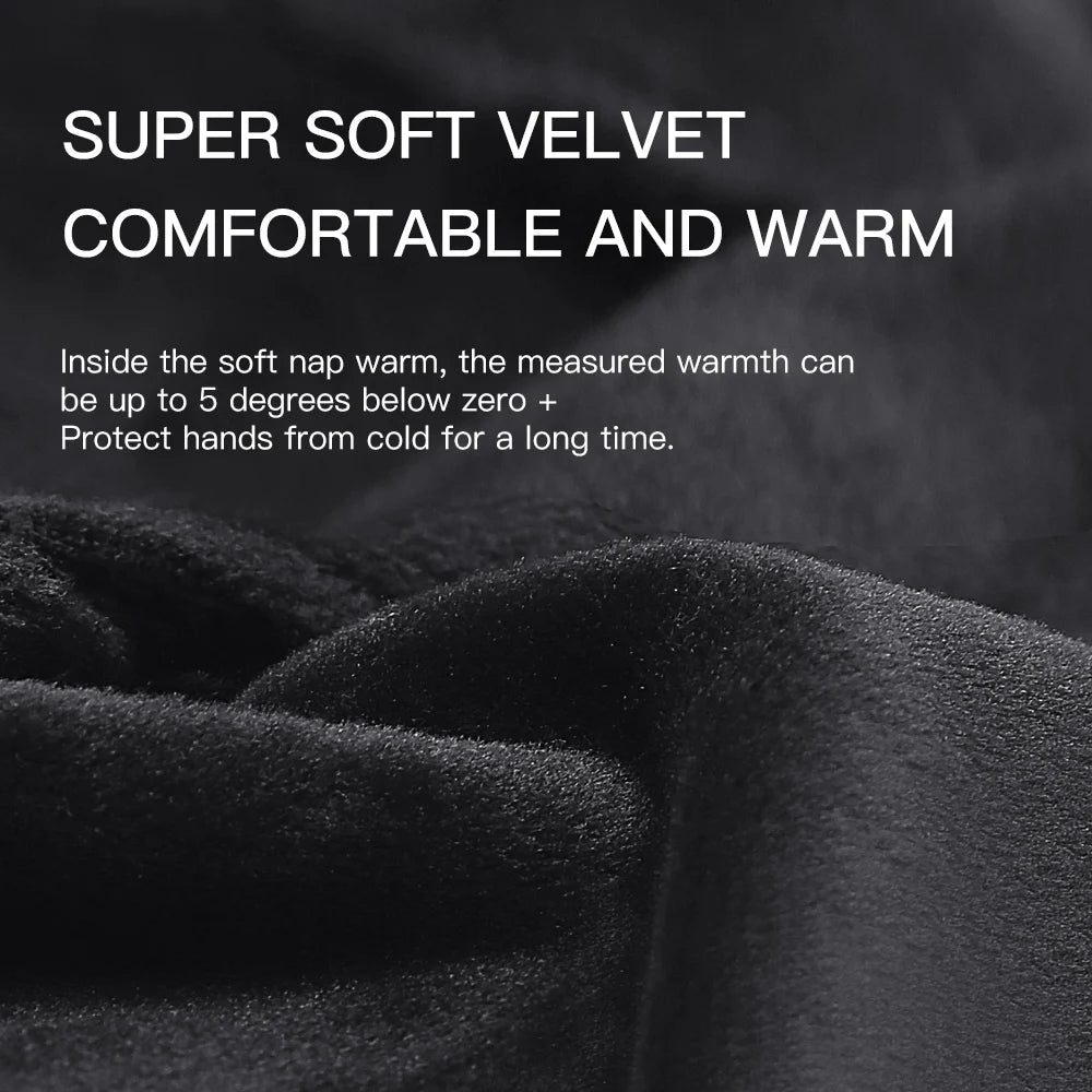 Winter Gloves Man Sports Bike Snow Bicycle Gloves Touchscreen Windstop Silicone Cycling Gloves Black Waterproof Bike Gloves