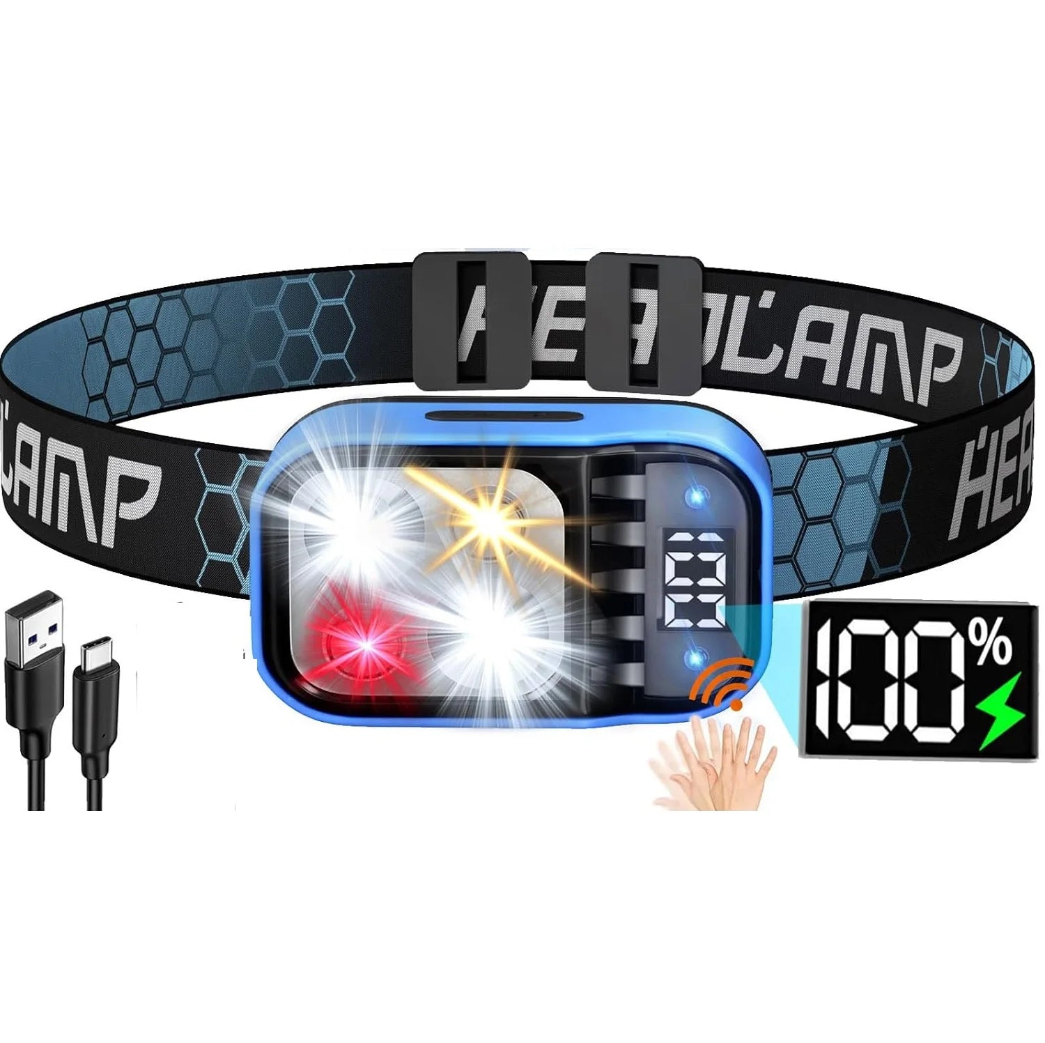 Rechargeable Headlamp Flashlight: