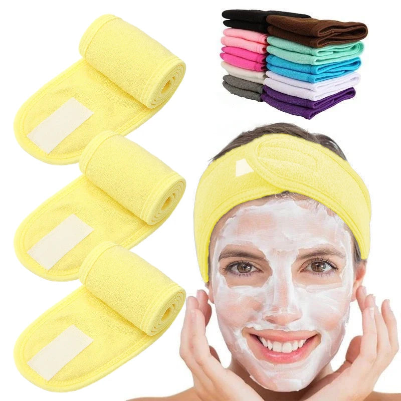 Soft Toweling Hair Accessories Girls Headbands for Face Washing Bath Makeup Hair Band for Women Adjustable SPA Facial Headband