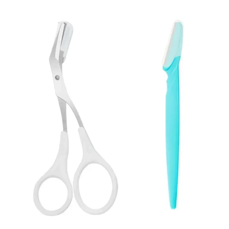 Eyebrow Trimmer Scissors with Comb – Stainless Steel Beauty Tool for Women