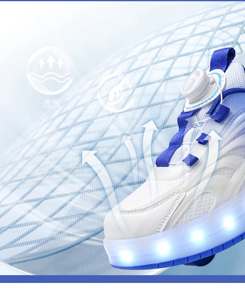 LED Light Roller Skate Shoes for Kids – Glowing Sneakers