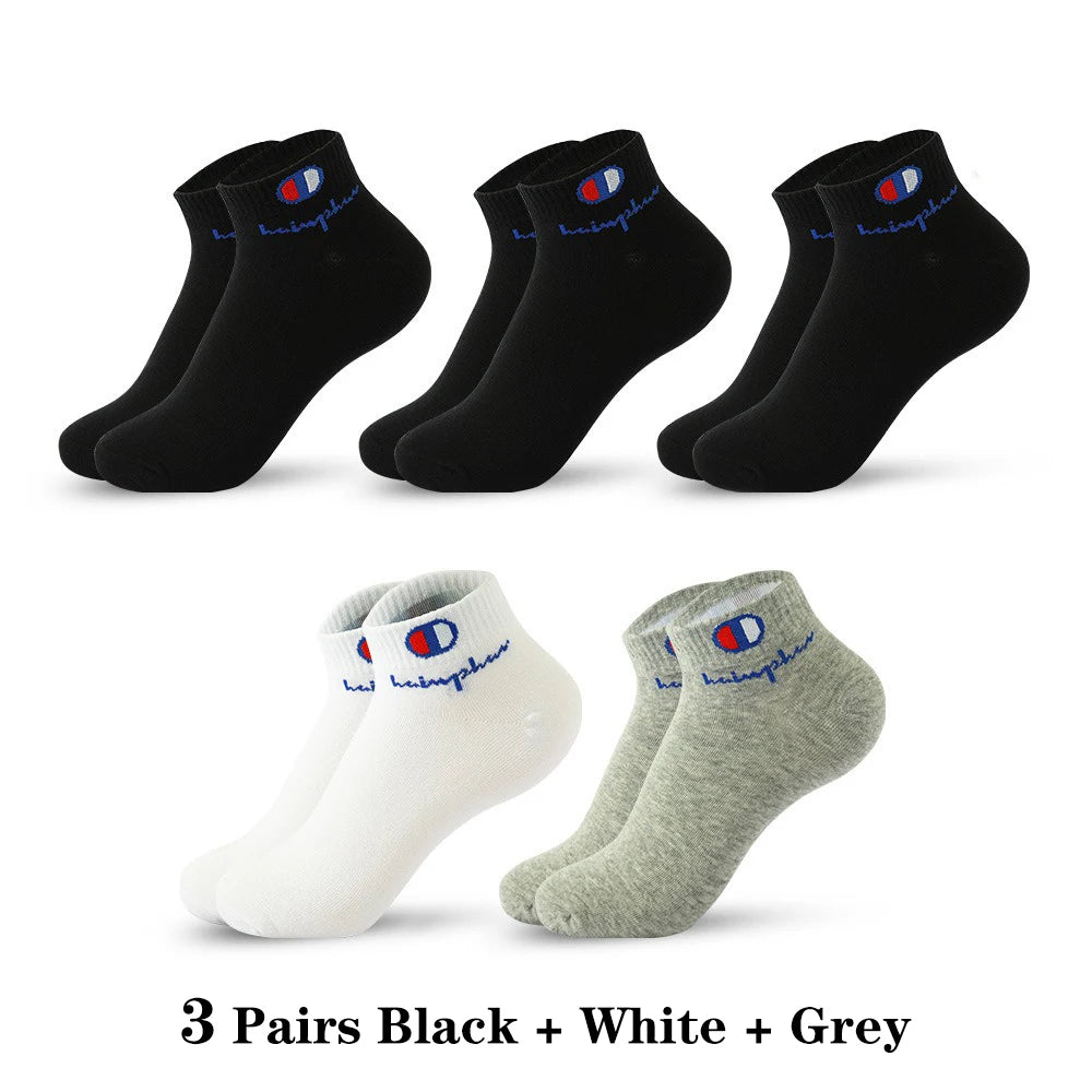 5 Pairs Men's Breathable Cotton Ankle Socks