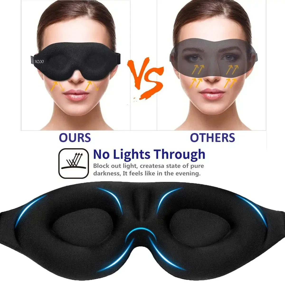 Sleep Better with the 3D Contoured Eye Mask!