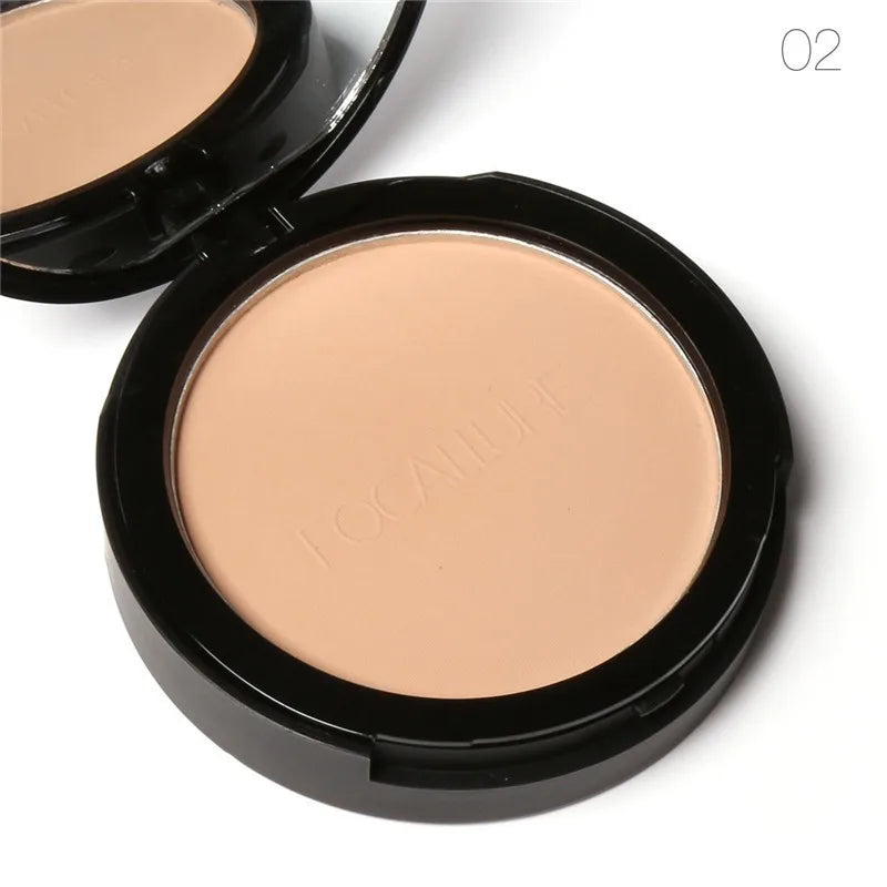 : FOCALLURE 3-Color Pressed Powder Foundation – Oil Control & Brightening