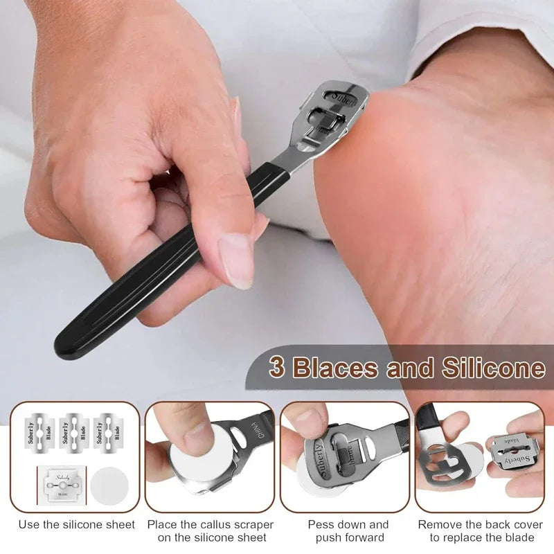 27PCS Foot Care Pedicure & Manicure Kit – Stainless Steel Callus Remover Set