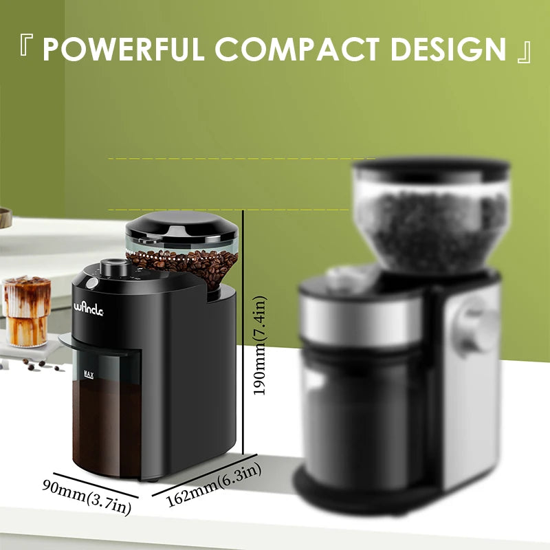 Wancle Electric Burr Coffee Grinder – 28-Setting Conical Burr Mill