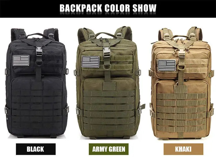 25L/35L/50L Tactical Backpack – Waterproof Outdoor Rucksack for Men