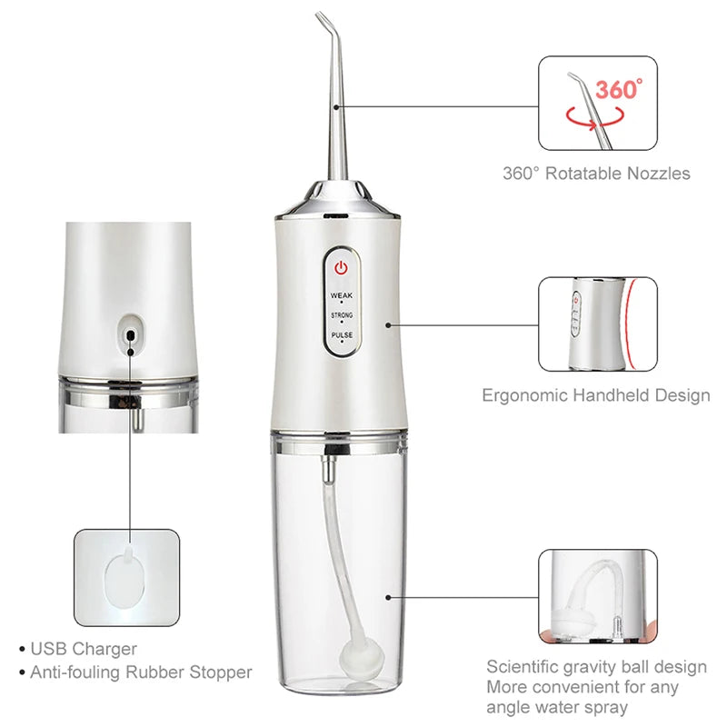 Portable Smart Electric Water Flosser – Rechargeable Oral Irrigator