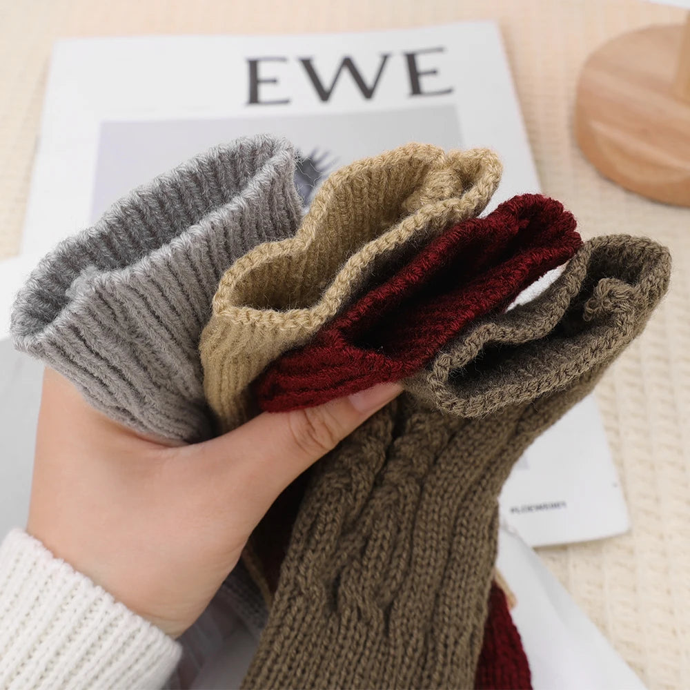 Half Finger Gloves for Women Winter Soft Warm Wool