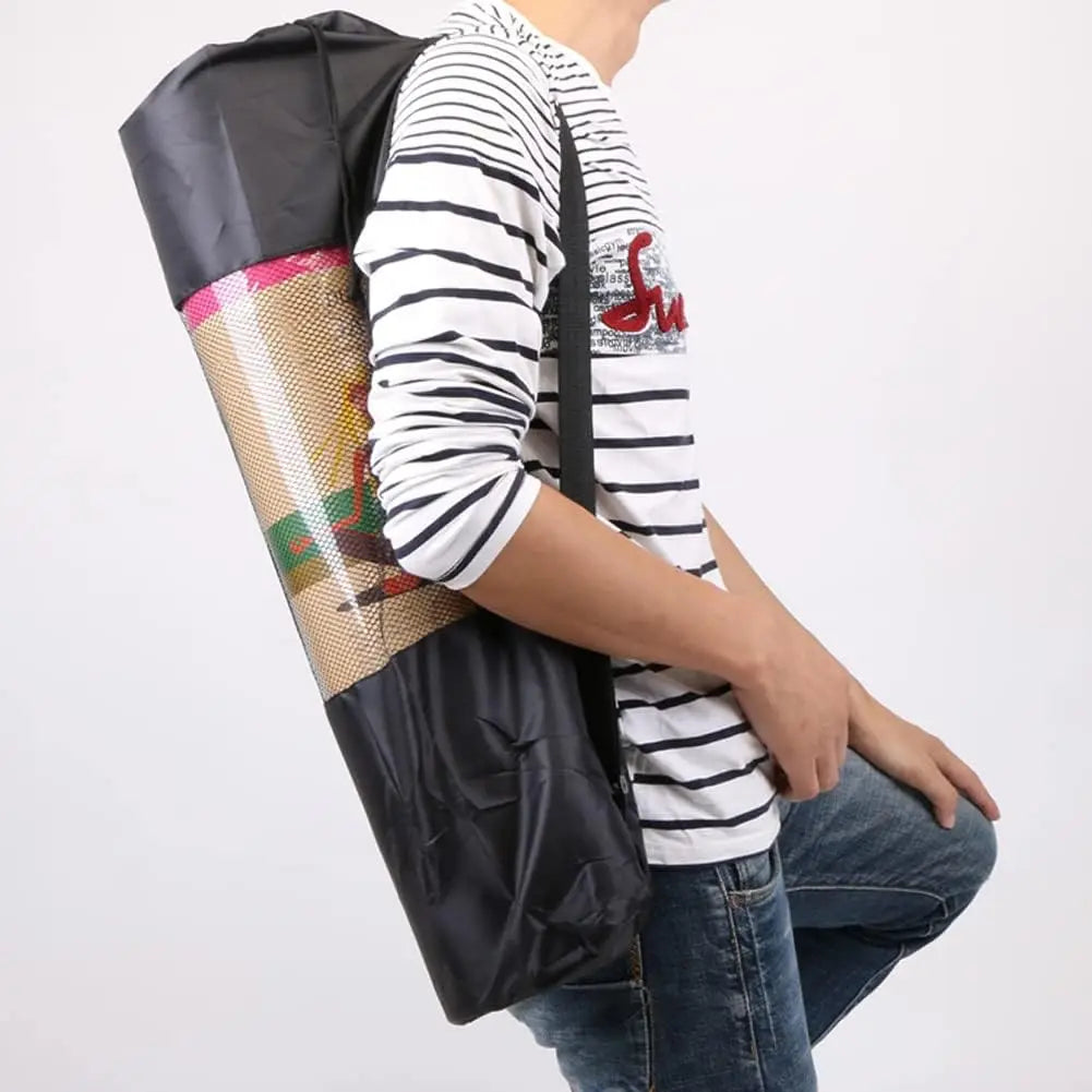 Portable Yoga Mat Bag – Breathable Mesh with Adjustable Straps