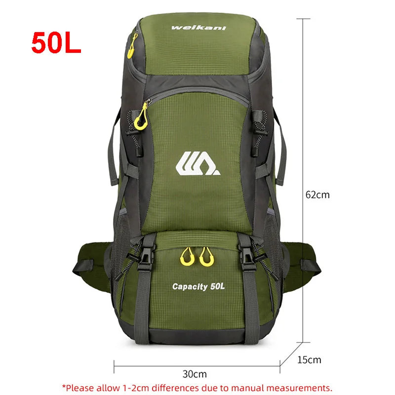 50L Waterproof Travel & Hiking Backpack – Large Capacity