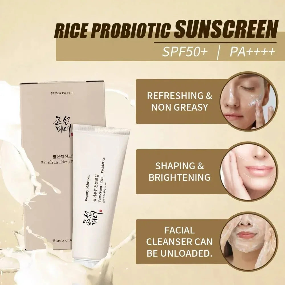 SPF50+ Korean Rice Probiotic Sunscreen – UV Protection & Whitening