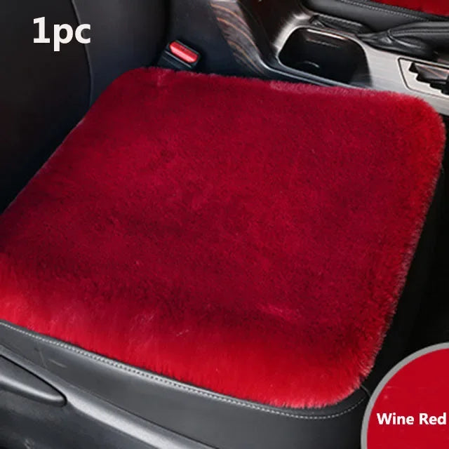 Winter Plush Rabbit Fur Car Seat Cushion – Ultra-Soft & Warm