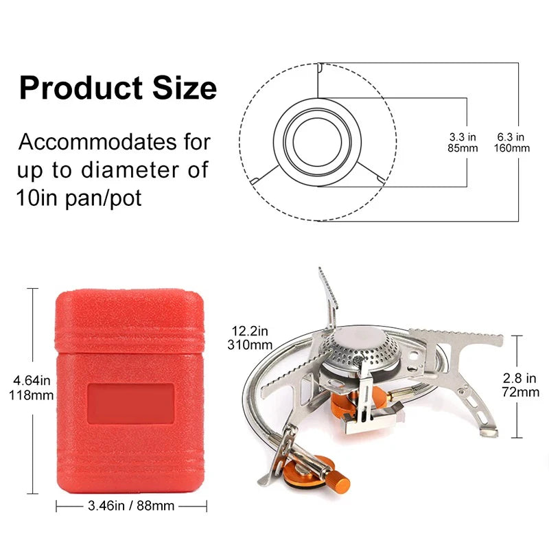 Portable Camping Gas Stove – 3500W Folding Outdoor Cooking Burner