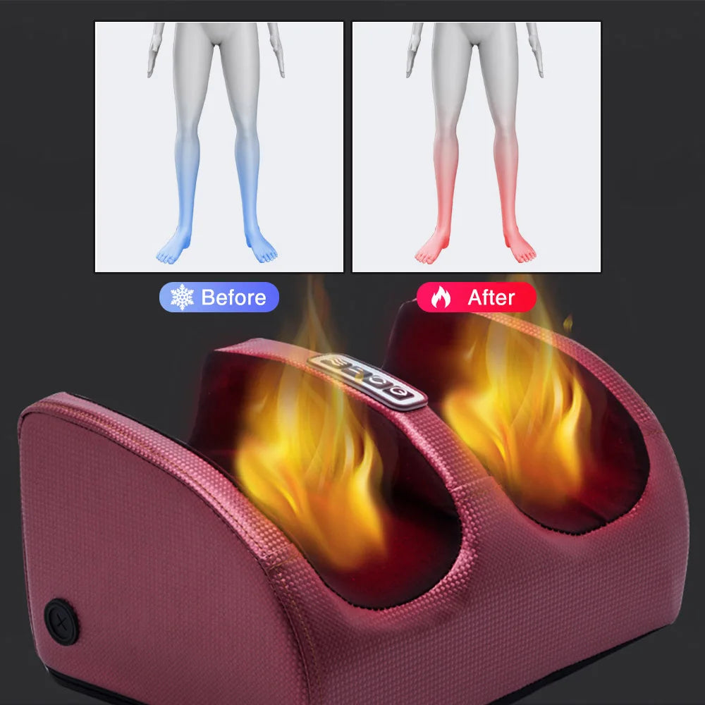 Electric Heated Foot Massager with Shiatsu & Compression Therapy