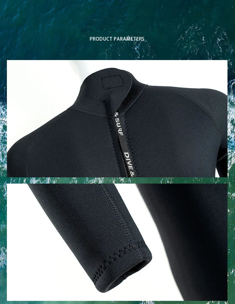 Men's 3MM Neoprene Full Wetsuit for Diving & Surfing