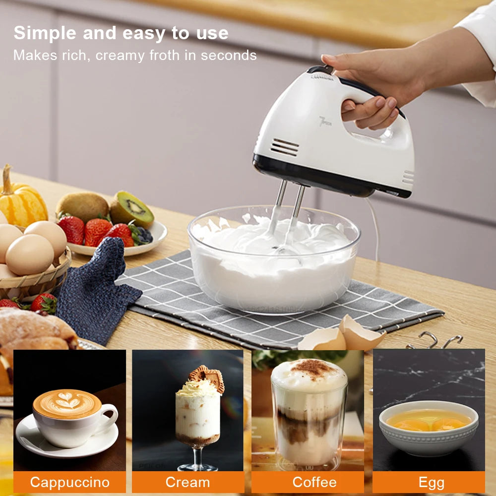 Electric Hand Mixer – Portable Cream & Pastry Blender with Automatic Egg Beater