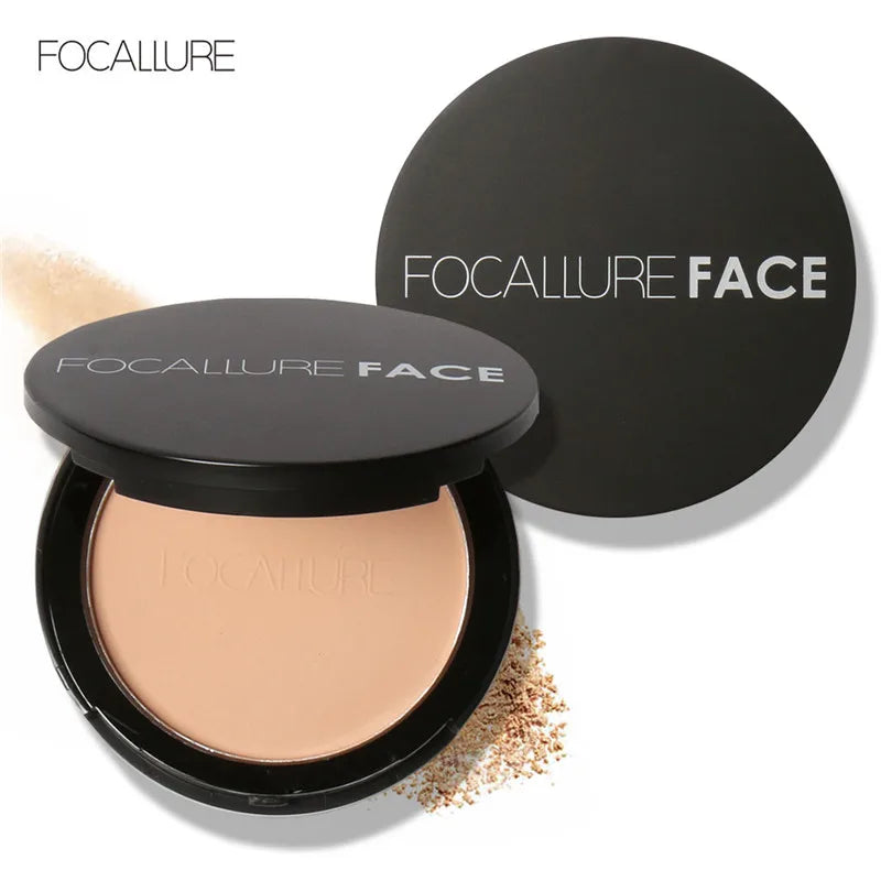: FOCALLURE 3-Color Pressed Powder Foundation – Oil Control & Brightening