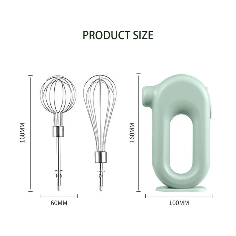 USB Rechargeable Handheld Electric Mixer – Portable 2-Head Blender & Whisk