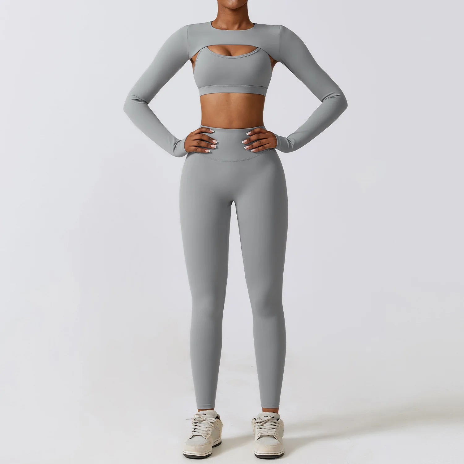 Women's Seamless Yoga Set – Leggings & Crop Top Workout Outfit