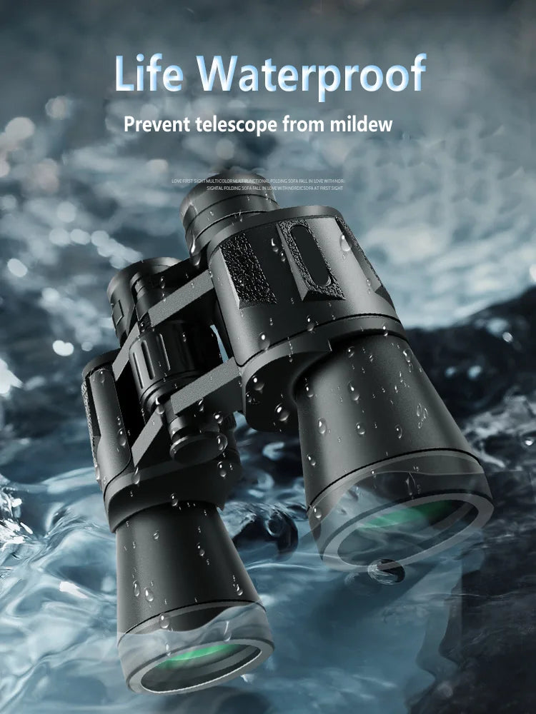 50000M German Military 20x50 Zoom Binoculars – HD BAK4 Prism Long Range Telescope for Outdoors