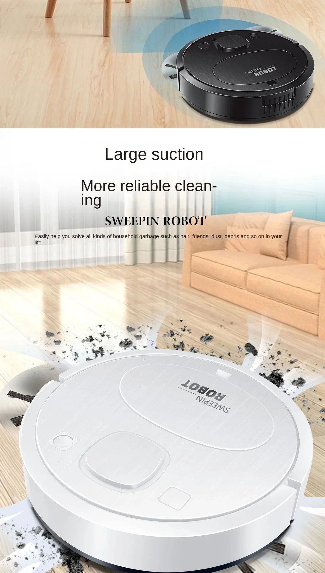 Xiaomi Smart Wireless Sweeping Robot – Ultra-Quiet Remote Control Vacuum & Mop