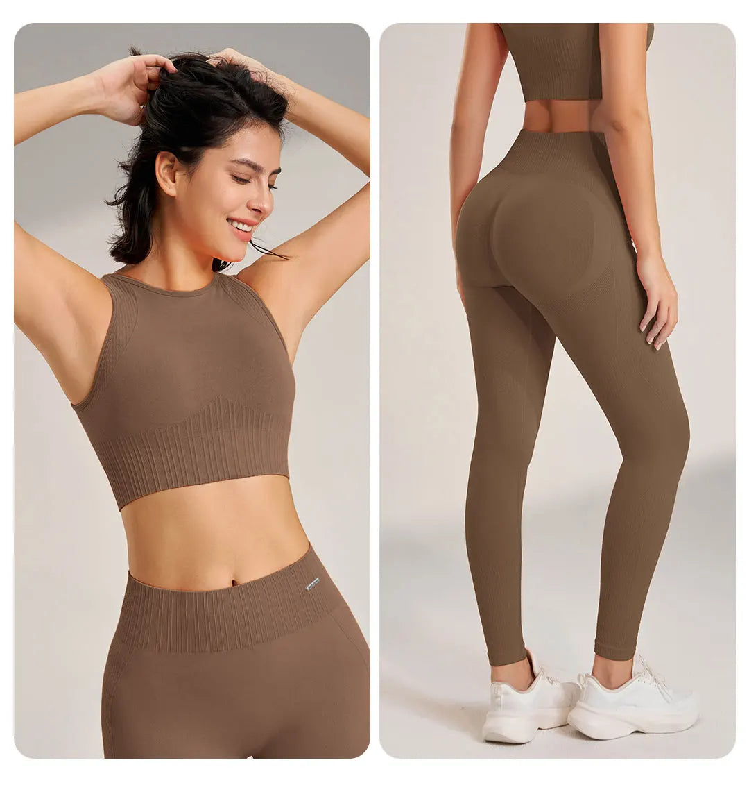 Women's Seamless Yoga Set – High-Waisted Leggings & Top