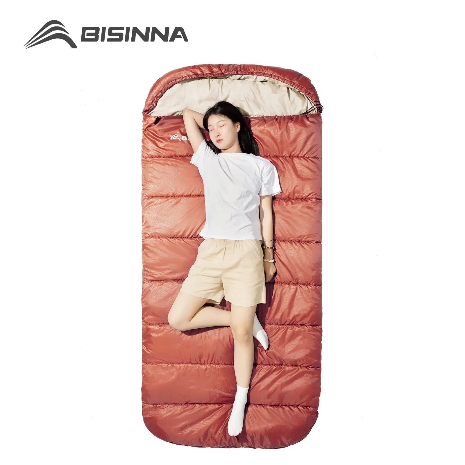 BISINNA Large Camping Sleeping Bag – Lightweight 3-Season Long Size