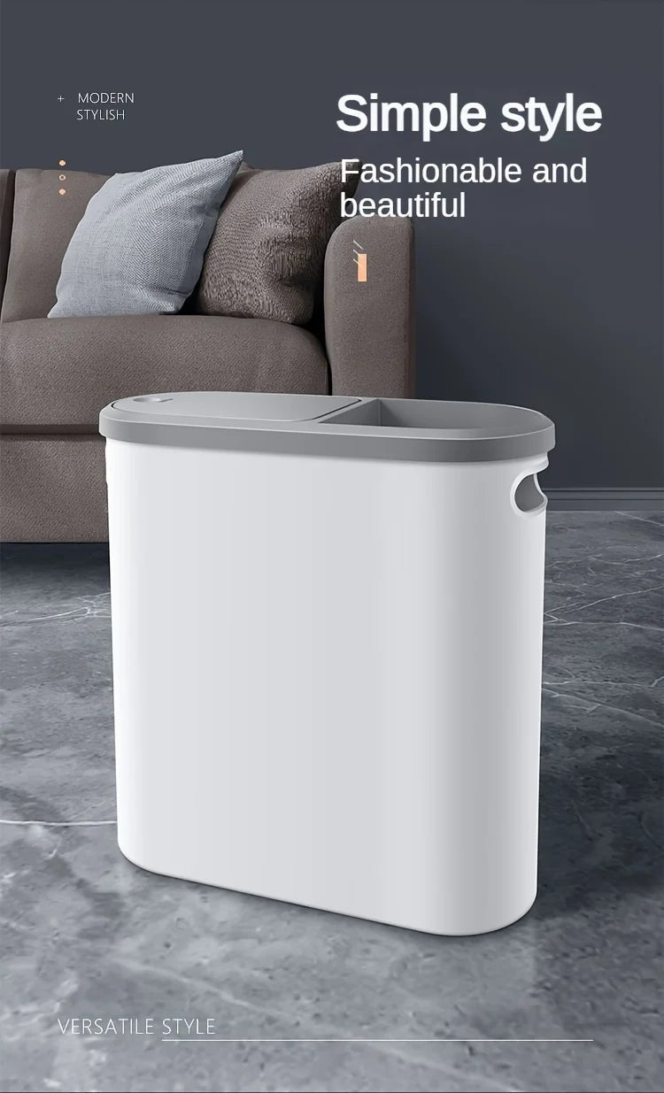 10L Silent Closed Bathroom Garbage Bin – Space-Saving & Stylish