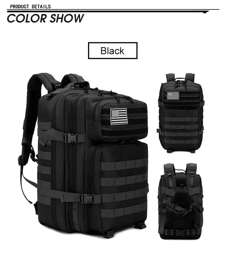 25L/35L/50L Tactical Backpack – Waterproof Outdoor Rucksack for Men