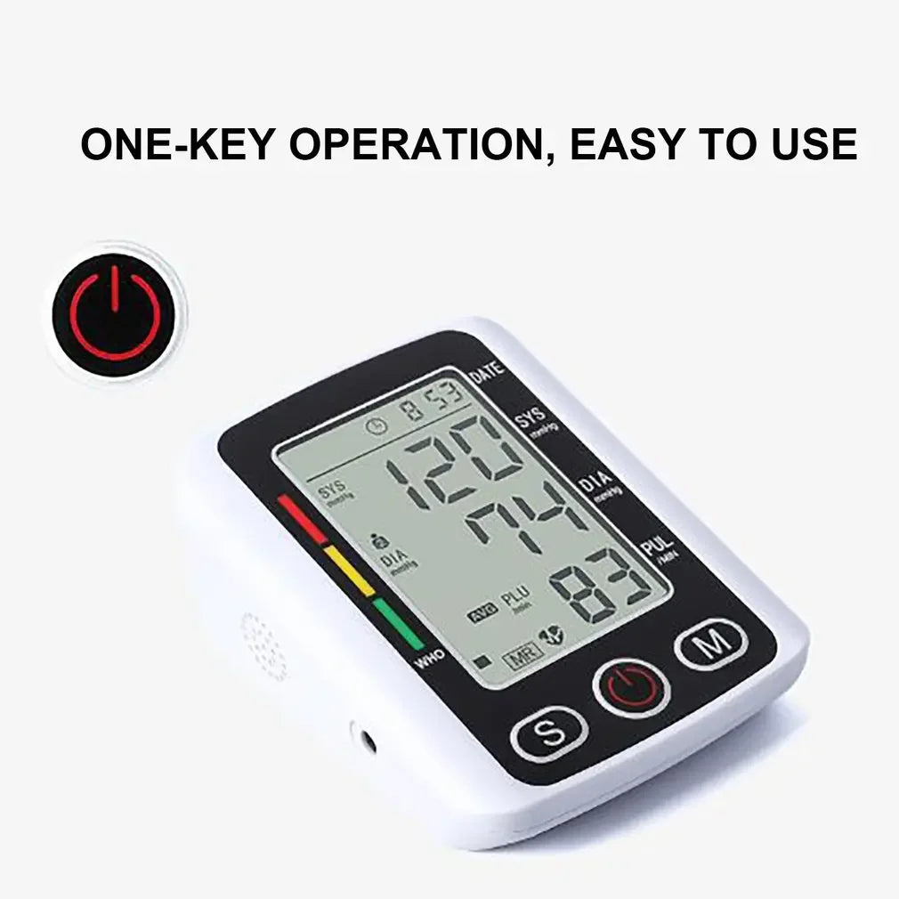 Portable Tonometer Digital Tensiometer Heart Rate Monitor Arm Blood Pressure Monitor BP Equipment Automatic Professional Medical