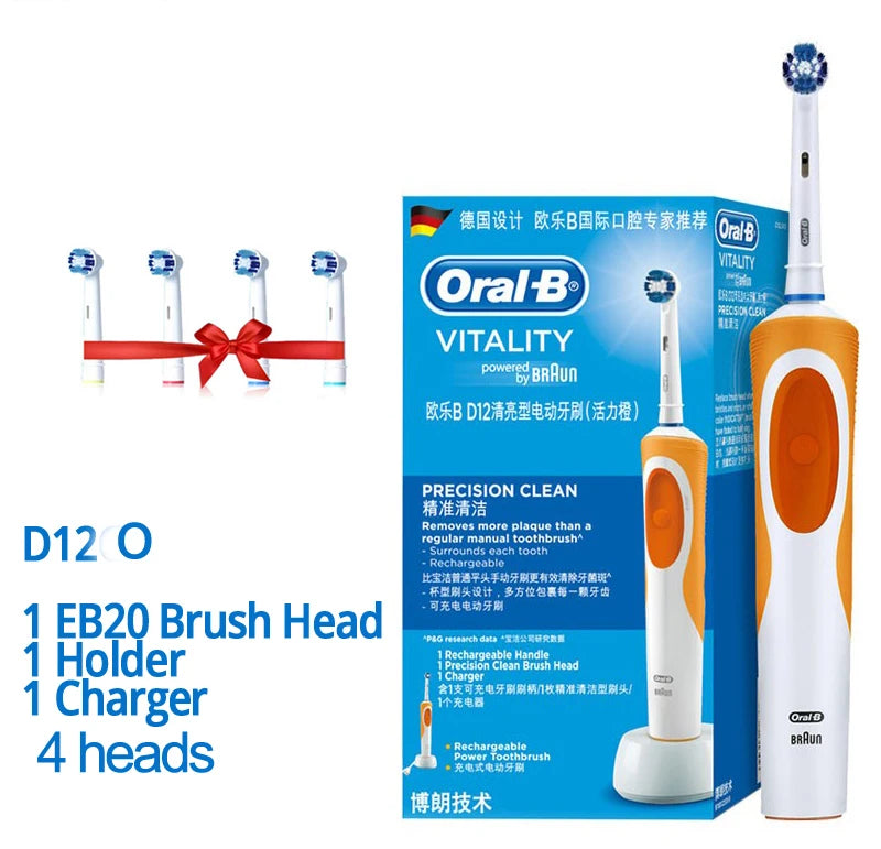 Oral B Rechargeable Electric Toothbrush Vitality Oral Hygiene Precian Clean Toothbrushes Rotating 3D White Teeth Whitening Brush