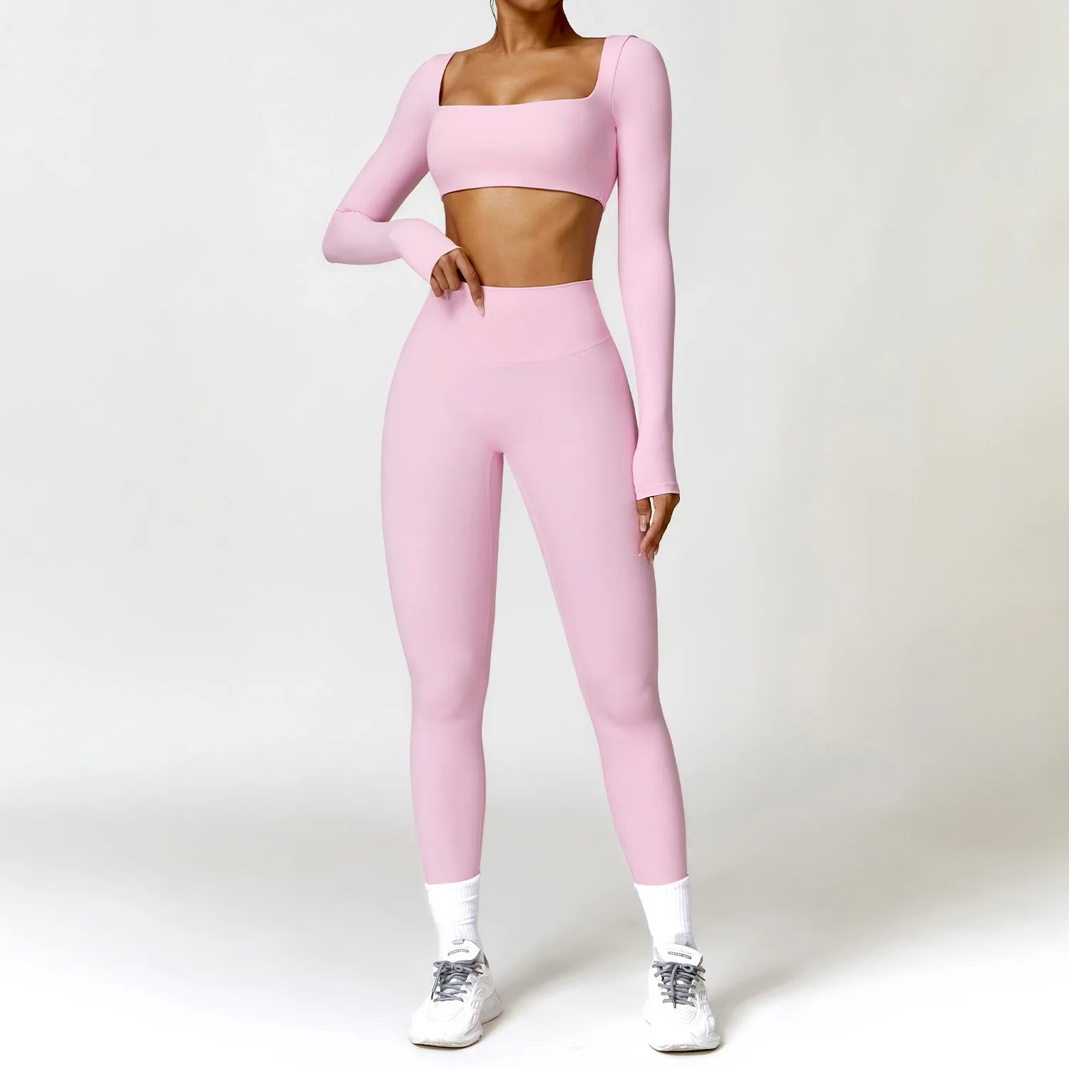 Women's 2PCS Quick-Dry Yoga Set – Long Sleeve Sports Shirt & Leggings