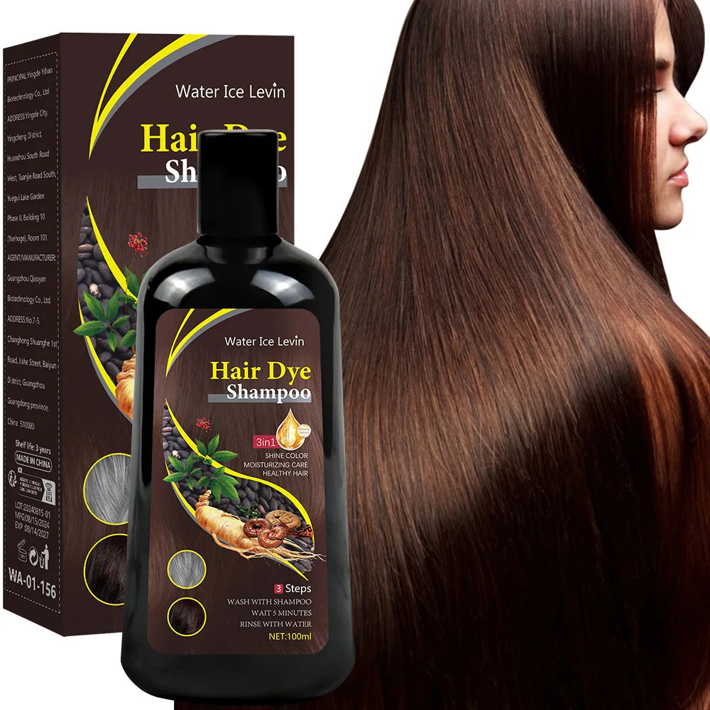 100ml 3-in-1 Hair Color Shampoo – Instant White to Brown