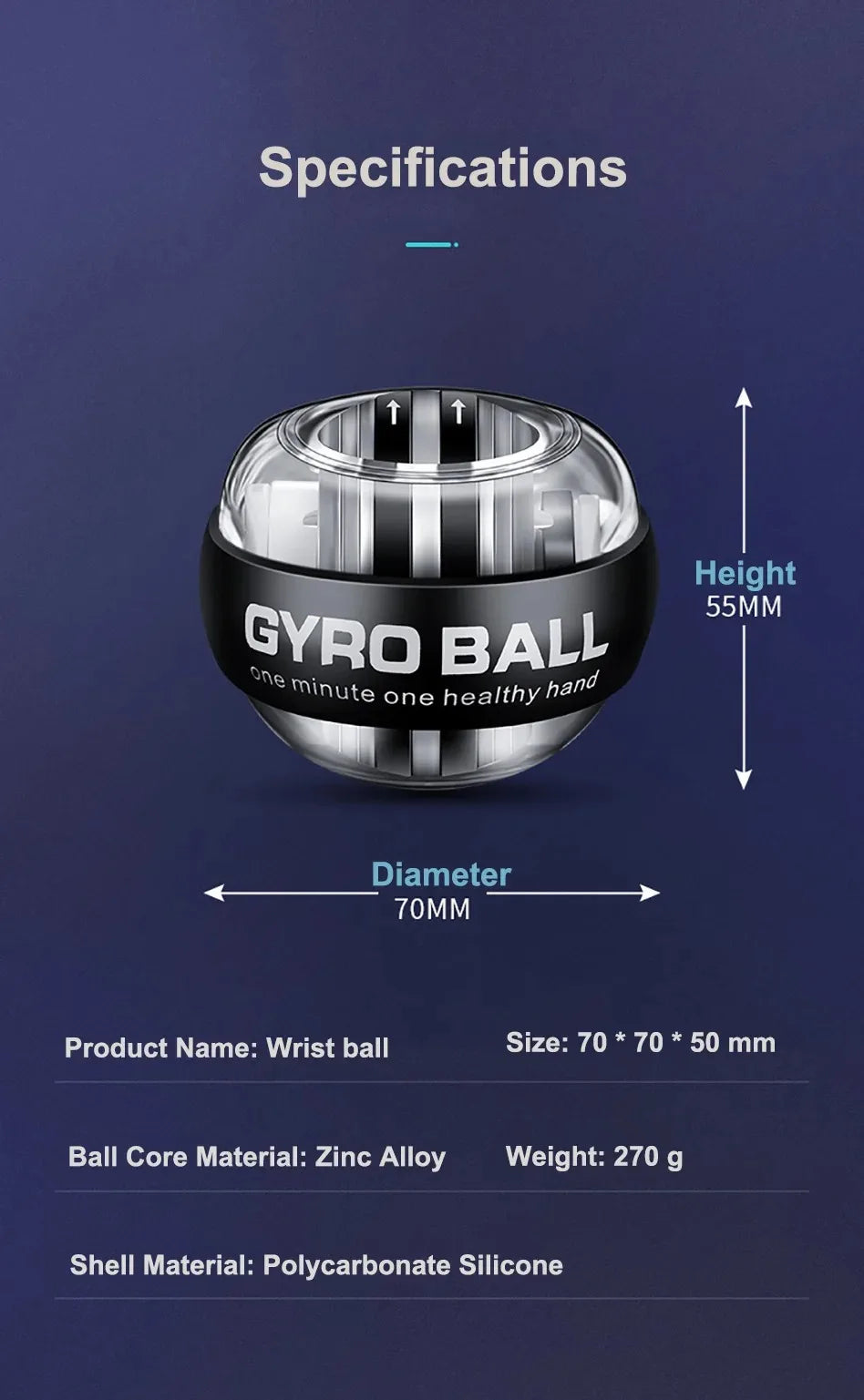 Powerball Gyro Ball – Portable Fitness Equipment for Strength and Entertainment