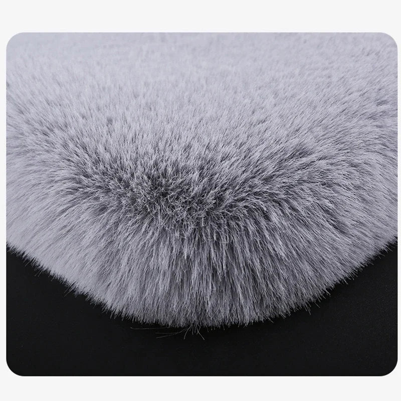 Winter Plush Rabbit Fur Car Seat Cushion – Ultra-Soft & Warm