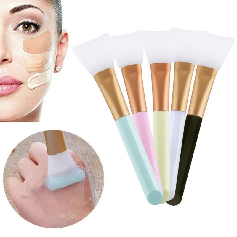 Silicone Facial Mask Brush Face Skin Care Tool Soft-headed DIY Mud Film Adjusting Brush Inclined Tail Apply Face Beauty Tools