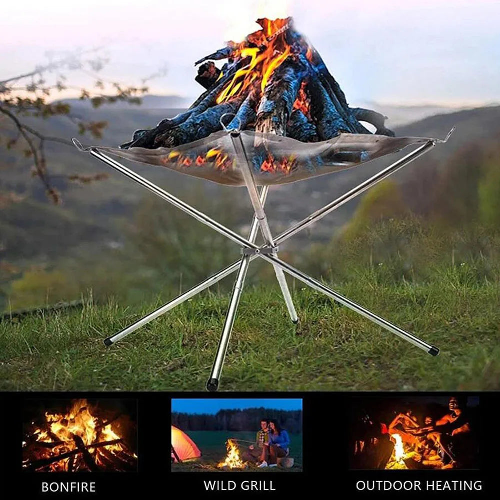 Stainless Steel Outdoor Camping Campfire Fire Rack