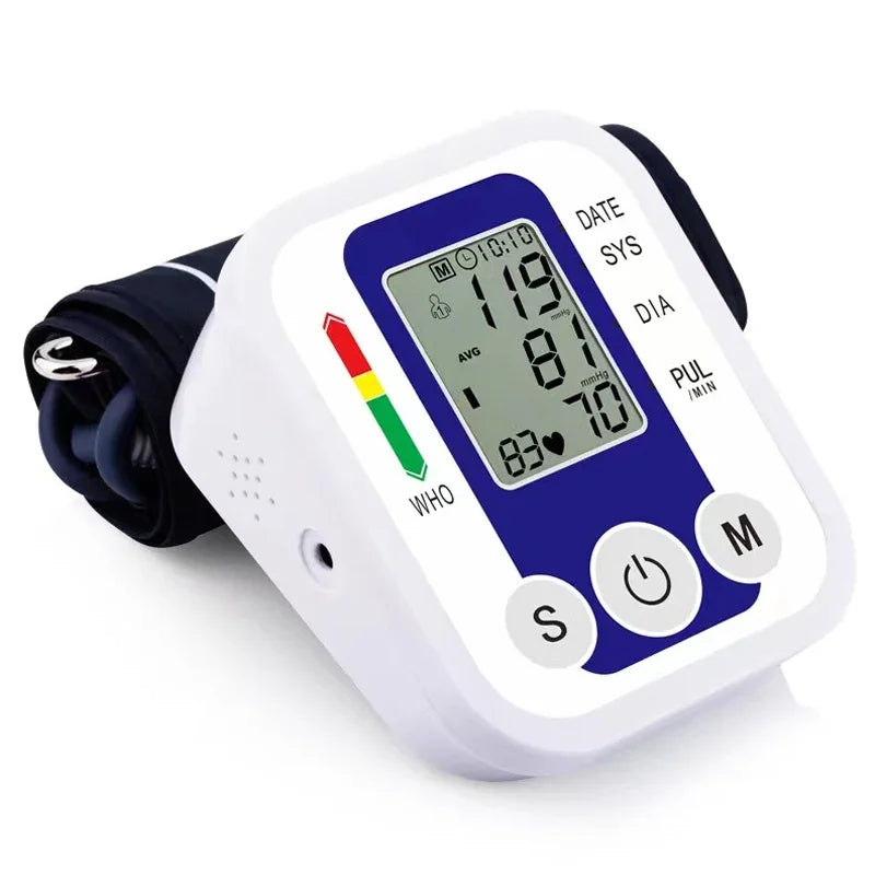 Portable Tonometer Digital Tensiometer Heart Rate Monitor Arm Blood Pressure Monitor BP Equipment Automatic Professional Medical