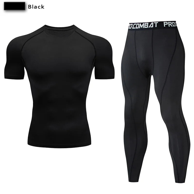2pcs Men's Compression Sportswear Suit - Gym Tight Yoga Set
