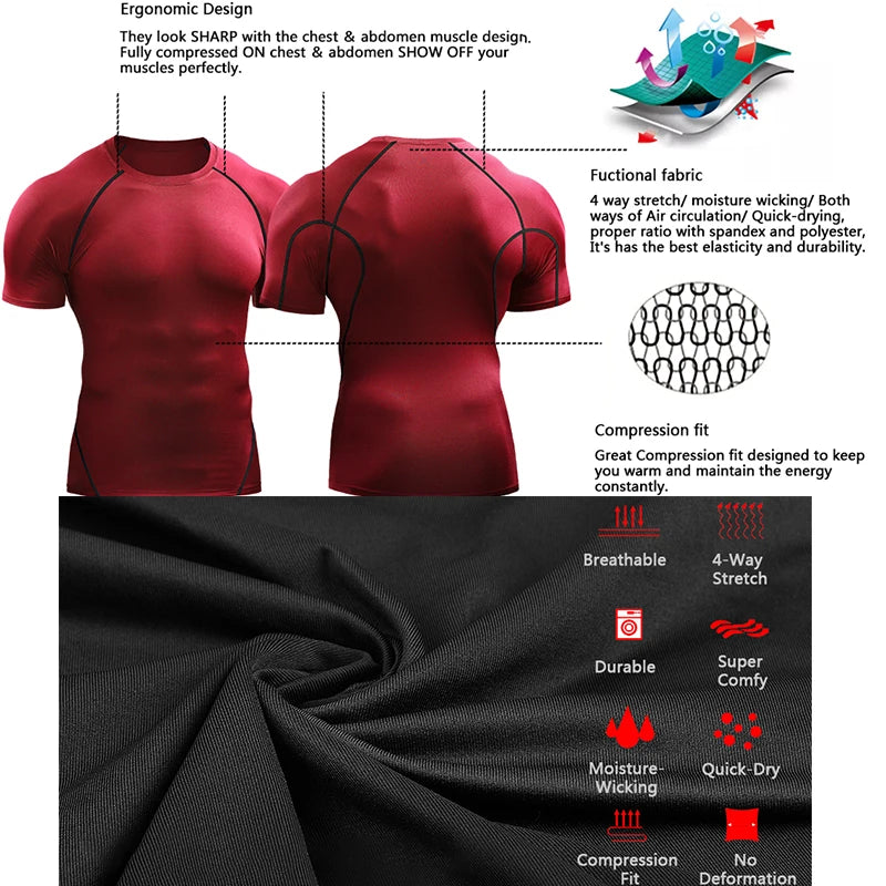 Men's 2024 Quick-Dry Compression Sports T-Shirt