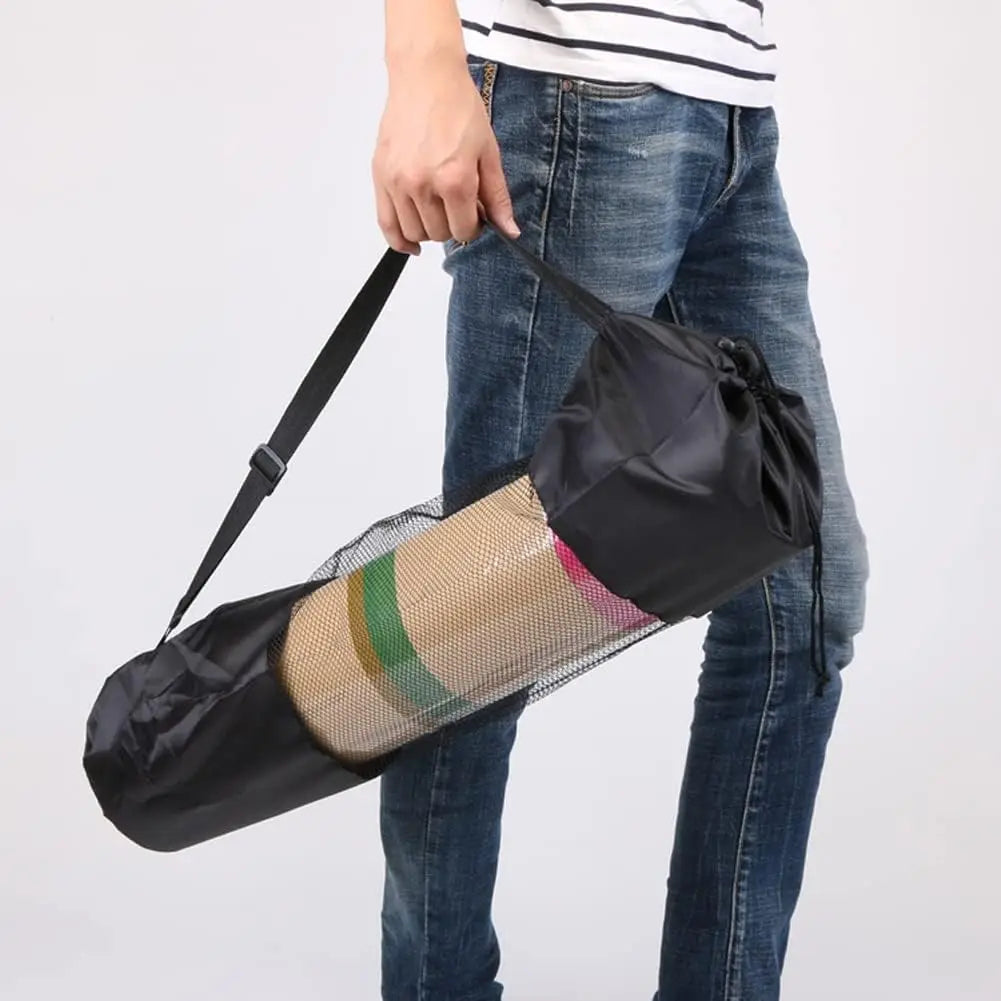 Portable Yoga Mat Bag – Breathable Mesh with Adjustable Straps