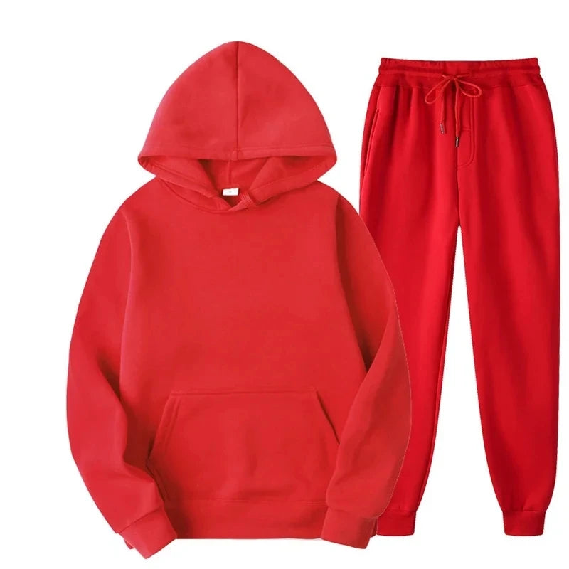 Men's & Women's Fleece Tracksuit – 2-Piece Hoodie & Jogger Set